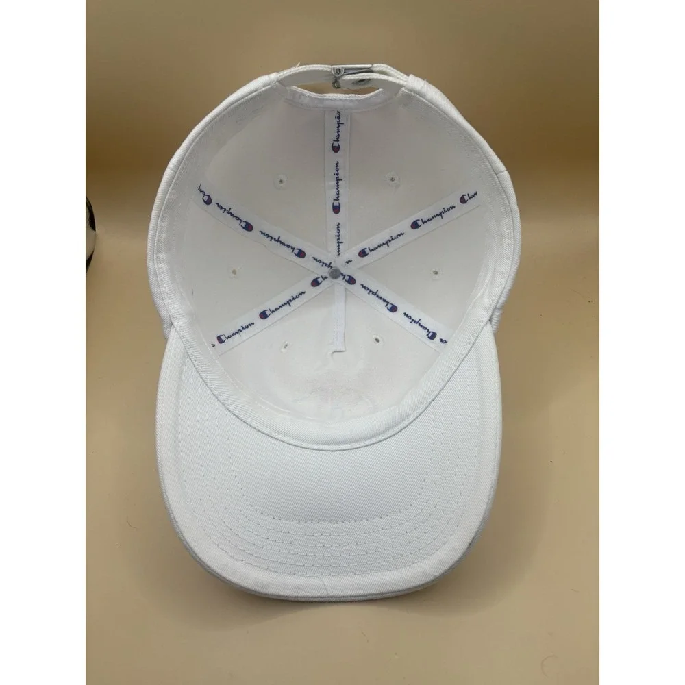 Champion‎ Womens OS Twill Baseball Cap White Rainbow Script Logo